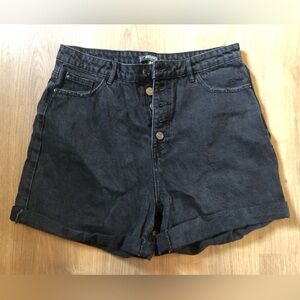 Misguided | High Rise Button Fly Shorts